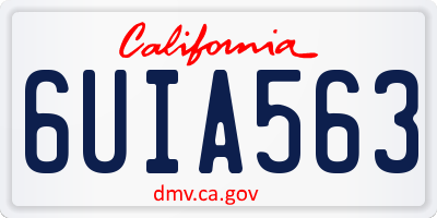 CA license plate 6UIA563