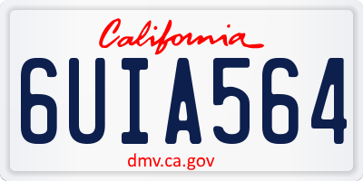 CA license plate 6UIA564