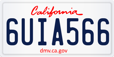 CA license plate 6UIA566