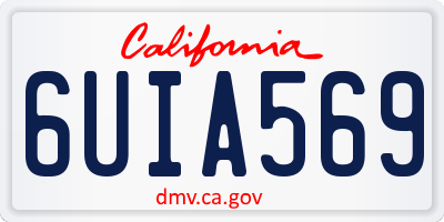 CA license plate 6UIA569