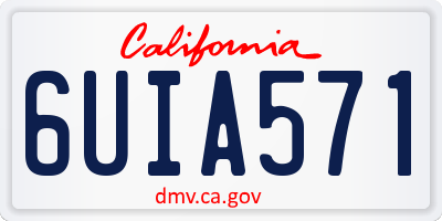 CA license plate 6UIA571