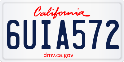 CA license plate 6UIA572