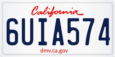 CA license plate 6UIA574