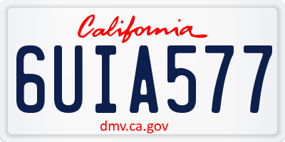 CA license plate 6UIA577