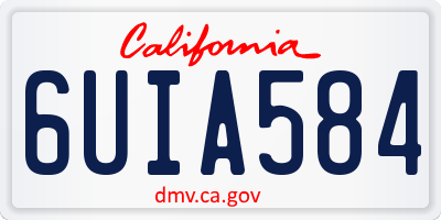 CA license plate 6UIA584