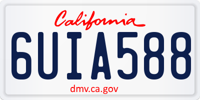 CA license plate 6UIA588
