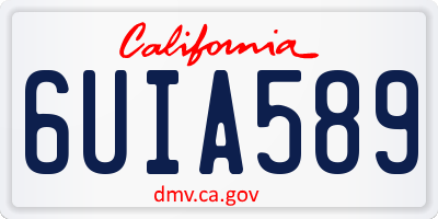 CA license plate 6UIA589