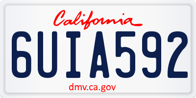 CA license plate 6UIA592