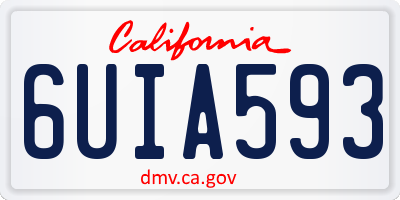 CA license plate 6UIA593