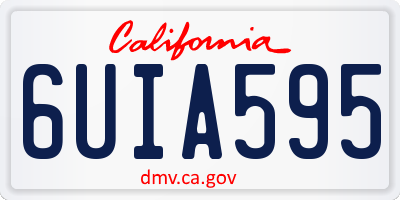 CA license plate 6UIA595
