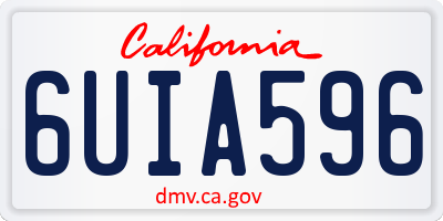 CA license plate 6UIA596