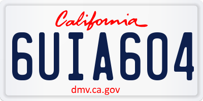 CA license plate 6UIA604