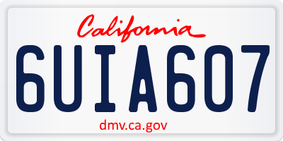 CA license plate 6UIA607