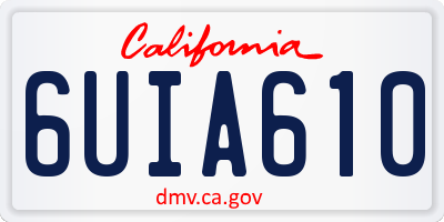 CA license plate 6UIA610