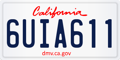 CA license plate 6UIA611