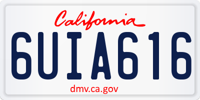 CA license plate 6UIA616