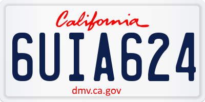 CA license plate 6UIA624