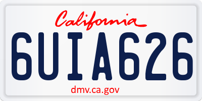 CA license plate 6UIA626