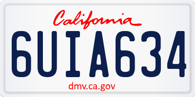 CA license plate 6UIA634