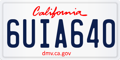 CA license plate 6UIA640