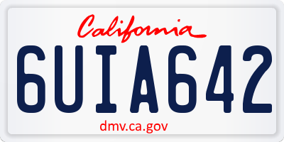CA license plate 6UIA642
