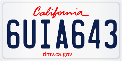 CA license plate 6UIA643
