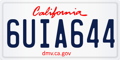 CA license plate 6UIA644