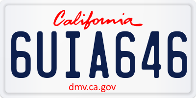 CA license plate 6UIA646