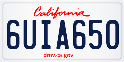 CA license plate 6UIA650