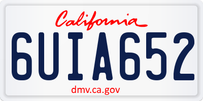 CA license plate 6UIA652