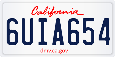 CA license plate 6UIA654