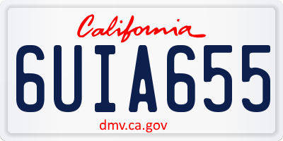 CA license plate 6UIA655