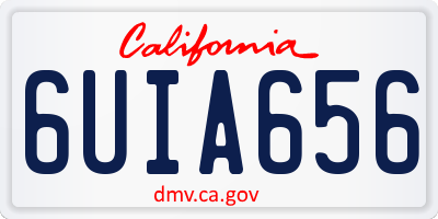 CA license plate 6UIA656