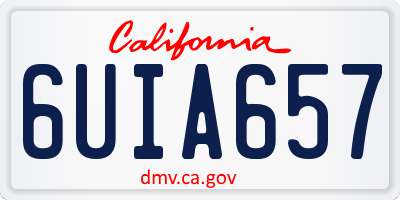 CA license plate 6UIA657