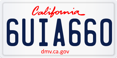 CA license plate 6UIA660