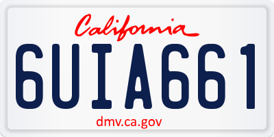CA license plate 6UIA661