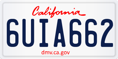 CA license plate 6UIA662