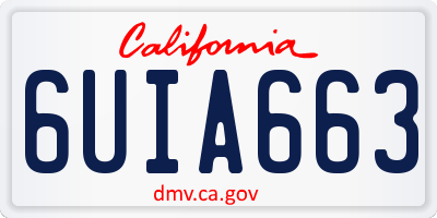 CA license plate 6UIA663