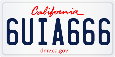 CA license plate 6UIA666