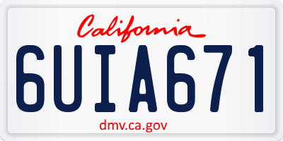 CA license plate 6UIA671