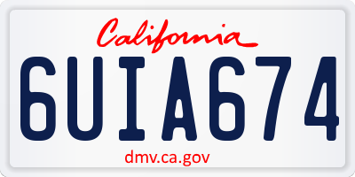 CA license plate 6UIA674