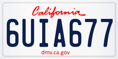 CA license plate 6UIA677