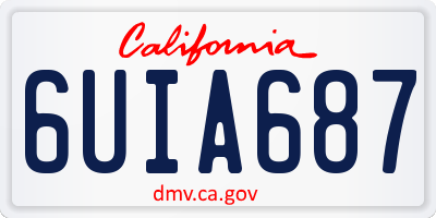 CA license plate 6UIA687