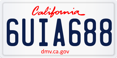 CA license plate 6UIA688