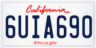 CA license plate 6UIA690