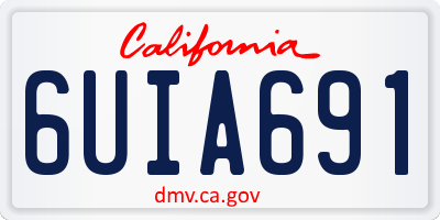 CA license plate 6UIA691