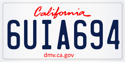 CA license plate 6UIA694