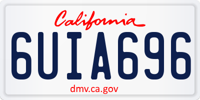 CA license plate 6UIA696