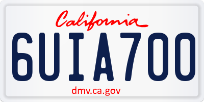 CA license plate 6UIA700