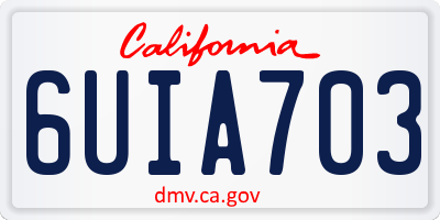 CA license plate 6UIA703